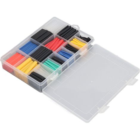 580-teiliges Schrumpfschlauch-Set, umweltfreundlich, 6 Farben, 10 Größen, Isolierschläuche für elektrische Leitungen, Kabelschutz und -isolierung, Mehrzweck-Schrumpfschlauch (1/5)