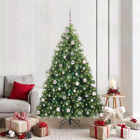 Künstlicher Weihnachtsbaum mit 300 LEDs Grün 180 cm PE und PVC