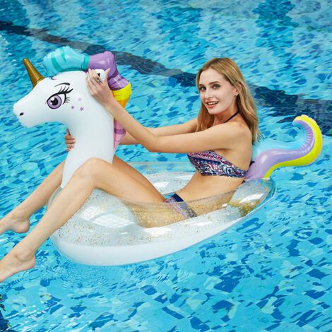 Galleggiante gonfiabile a forma di unicorno per piscina (150 x 85 x 85 cm) (1/5)