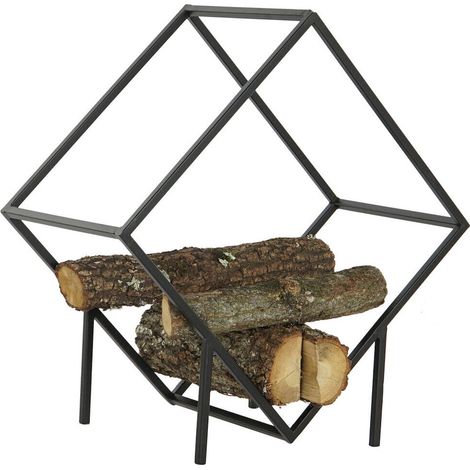 range bûches acier noir design industriel pour intérieur loft - noir mat industriel (1/4)