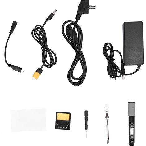 Kit fer à souder portable, fer à braser électronique avec accessoires de réparation, prise UE 100‑240V (1/5)