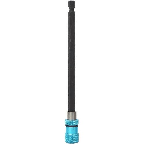 Blauer 1/4-Zoll-Schaft-Schraubendreherbithalter aus Edelstahl mit Schnellwechselsystem und Magnetverschluss, 150 mm