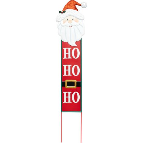Déco de Noël Pancarte Père noël HOHOHO en métal rouge H 91 cm - Feeric Christmas (1/3)