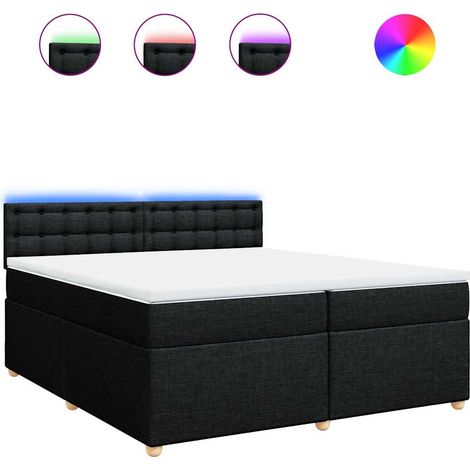 Maison Exclusive - Giroletto a Molle con Materasso Nero 200x200 cm in Tessuto (1/5)
