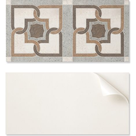 Panel de vinilo autoadhesivo con estampado para sal贸n, 120 x 60 cm. Dise帽o geom茅trico tipo azulejo.