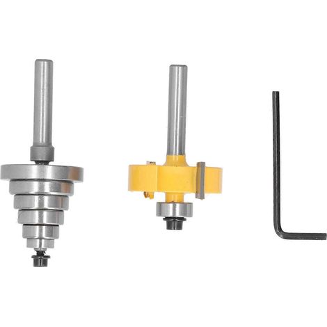 Falzfräser-Set mit 1/4"-Schaft und 6 Kugellagern: 3/8", 1/2", 5/8", 3/4", 7/8", 1‐1/8"