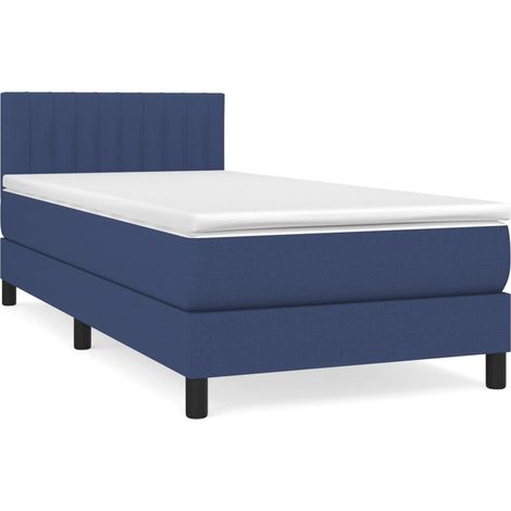 Maison Exclusive - Giroletto a Molle con Materasso Blu 90x200 cm inTessuto