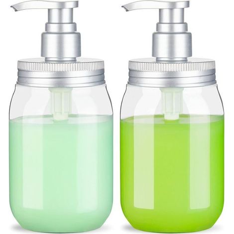 2 X 450ML Flacon Distributeur avec Pompe Distributeur de Savon/Flacons Pompe Rechargeables Distributeurs de Lotion et de Savon