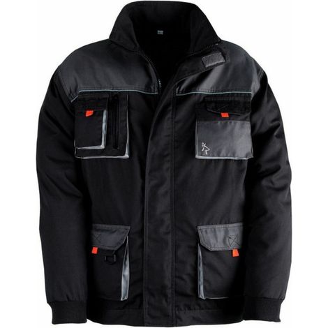 Kapriol – Veste multi poches SMART noir-gris – Taille XXL – Coutures renforcées – Zip robuste – Poches poitrine avec soufflet et zip