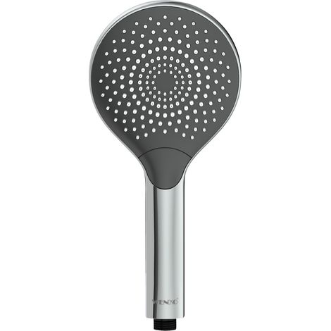 Pommeau de douche Watersaving WENKO, Pommeau de douche 3 jets, Jusqu'à 40% d'économie d'eau, Embout universel, plastique ABS, 12 cm, chromé - gris (1/5)