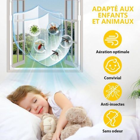 Moustiquaire de fenêtre avec Fixation magnétique innovante Moustiquaire jusqu'à 130150cm découpable Individuellement (1/5)