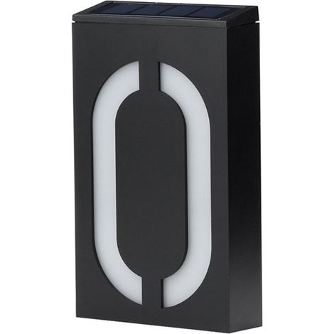 Letrero de dirección con iluminación LED alimentado por energía solar para número de casa, villa, patio o calle. (1/5)