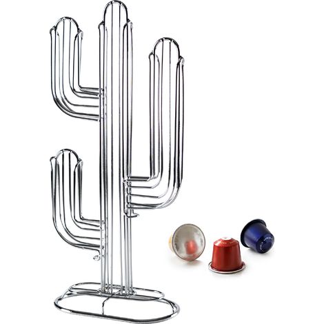 Porta Capsule Caffè in Metallo – Supporto Cialde Verticale Salvaspazio (20/30/36/40/52 Capsule) Organizzatore Caffè – Design Moderno e Girevole – Compatibile Tipo Nespresso Cactus-52Capsule