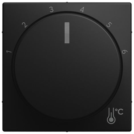 Busch-Jaeger Disco centrale con scritta Scala 1 … 6 per regolatore di temperatura ambiente Manopola nero opaco - Busch-balance® SI (1794 R-915), 2CKA001710A4255