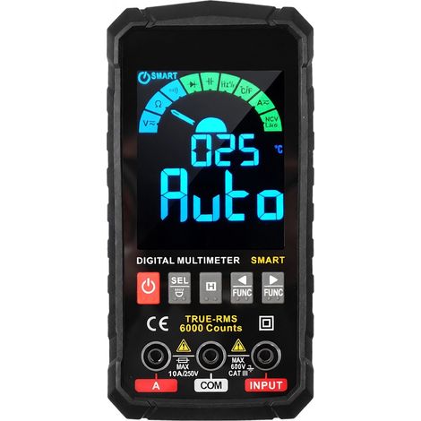Multímetro inteligente HABOTEST HT126B True RMS de 6000 cuentas, pantalla a color, medición de temperatura CA/CC, probador eléctrico multifunción. (1/5)