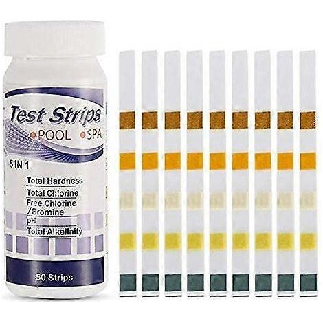 Testeur de pH et de chlore pour piscine, 50 bandelettes pour spa 5 en 1 (1/5)