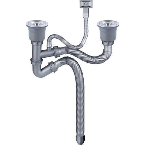 – Vidage complet évier en acier inoxydable double cuve – Tuyau de raccordement 110 mm – Conception anti-odeur – Résistant à la corrosion (1/5)
