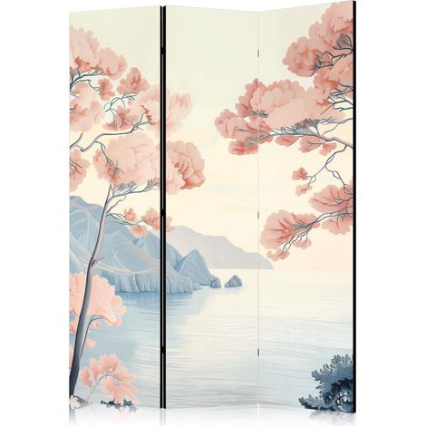 Dekorativer Paravent artgeist Stoff Holz rosa 135x172 cm