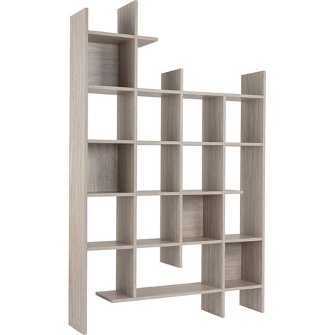 Libreria in legno "Manco" - 122 x 25 x 188 cm - Travertino