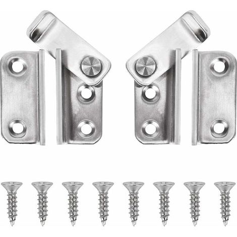 Loquet Porte Cadenas Moraillon Droite et Gauche Verrou de Porte à Pêne Coulissant en Acier Inox Crochet Antivol Loquet de Verrouillage de Boucle 2pcs (1/4)