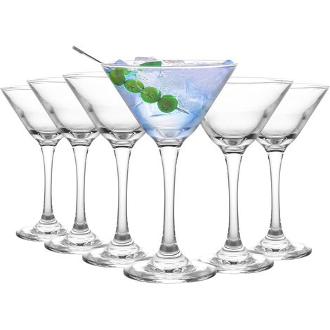 Lot de 6 Verres à Martini en Verre Cristal 160 ml