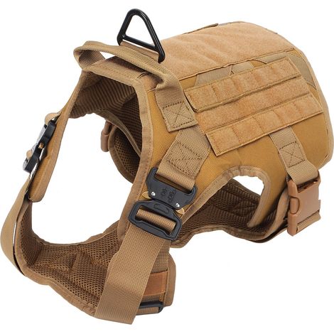 Harnais chien militaire anti-traction gilet pour chien moyen grand dressage randonnée L (1/5)
