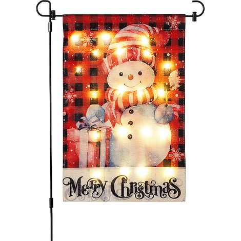 Weihnachtsdekorationen, Gartenfahnen, LED-Lichterketten, beleuchtete Weihnachtsdekorationen, Terrassen- und Einfahrtsdekorationen, Leuchtfahnen (1/2)