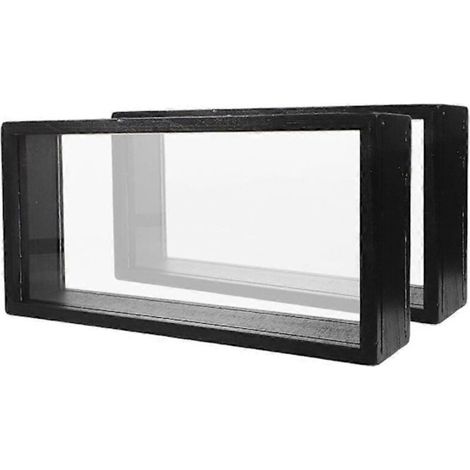 Cornice rettangolare per foto in legno e acrilico, design minimalista per ufficio o interni – Confezione da 2 cornici eleganti per esporre stampe fotografiche