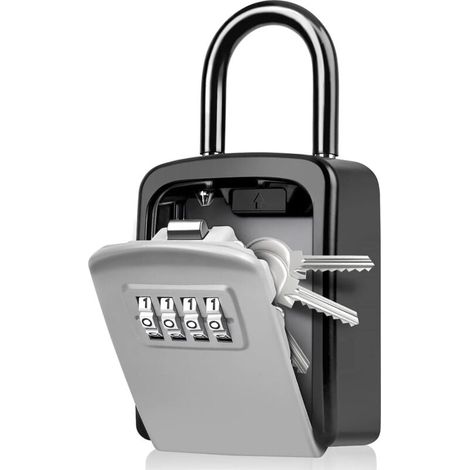 Safe Key Box, Coded Key Box [Weatherproof] [with Removable Handle] Portable Mini Safe Key Box with Resettable Code for Outdoor Use MUMU (1/4)