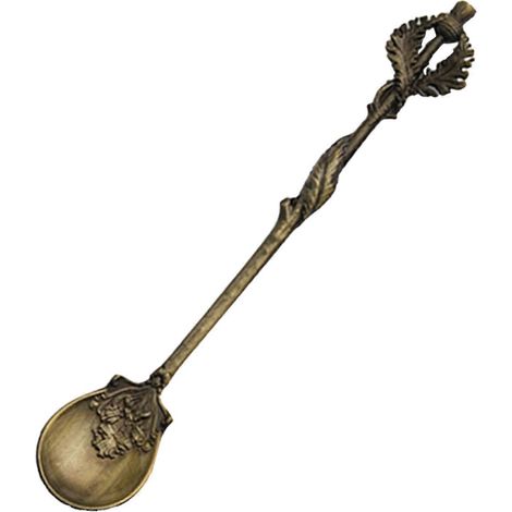 Cuillère à mélanger au design créatif, style vintage élégant, mini cuillère royale en alliage de zinc sculpté, cuillères à dessert à fruits pour la maison (1/5)