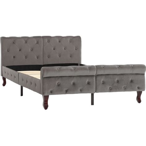 Maison Exclusive - Bettgestell Grau Samt 120 x 200 cm (1/5)