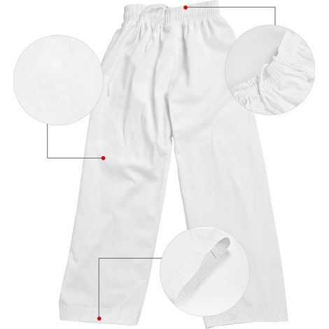 Uniforme de taekwondo entièrement en coton, tenue de sport et costume de karaté pour adultes et enfants (180) (1/5)