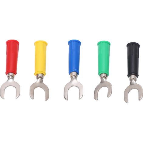 10 pièces Connecteurs Fourche Type U Laiton 8mm avec PVC, Fiche Banane Type Y pour Câbles Électriques (1/5)