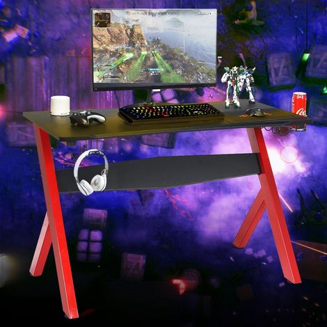 Tavolo da gioco tavolo da gioco per computer con supporto per tazza e cuffie e tappetino per mouse per la sala giochi dellhome office