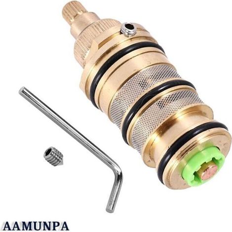 Thermostat de douche en laiton avec cartouche et poignée pour robinet mélangeur barre de douche, mitigeur de douche, cartouche (1/5)