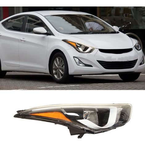 Phares de voiture (sans ampoules) pour Hyundai Elantra Passenger 2014-2016 (côté droit, surdimensionné/surpoids). (1/5)