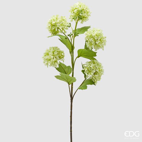 EDG Enzo De Gasperi Viburno Ramo x5 con Foglie Pianta Artificiale H 80 Cm D 10 Cm Verde Chiaro
