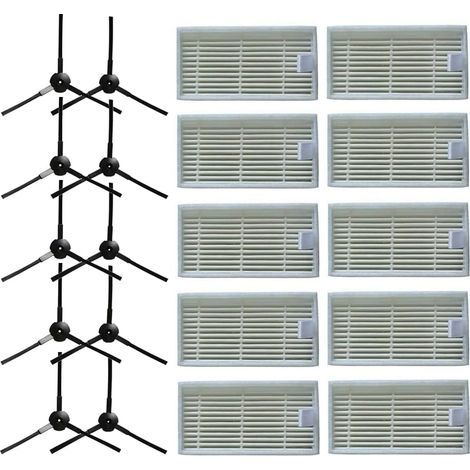 10 spazzole laterali + 10 filtri HEPA per l'aspirapolvere robot Lidl SilverCrest SSR 3000 A1 (1/5)