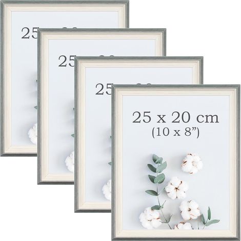 Lot de 4 Cadres Photo, Cadre PAutoportants pour Bureau, Cadre Tableau Mural Paysage à Suspendre, PFrame for Wall (Vert Sauge, 20 x 25 cm) (1/5)