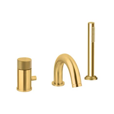 Miscelatore bordo vasca con portata maggiorata Honey Gold Spazzolato. Paffoni serie Jo JO047HGSP  Honey Gold Spazzolato (1/2)