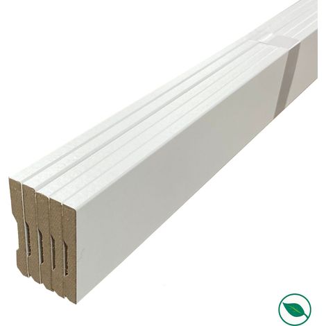 Forestea – Lot de 5 plinthes MDF bord carré revêtues blanc 2200 x 68 x 9 mm – Label PEFC 70% – Pour finitions impeccables