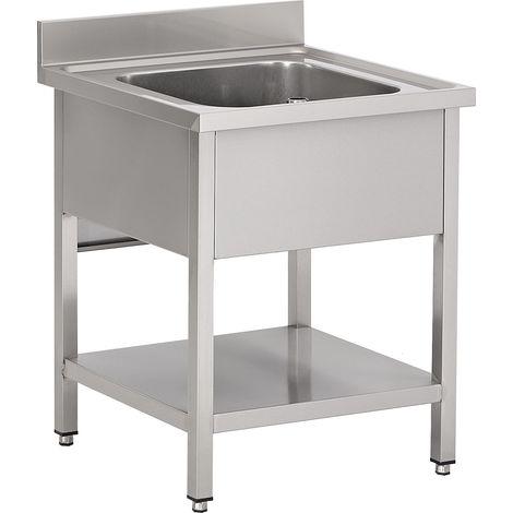 Plonge avec Étagère Evier au Centre - Gamme 700 - Combisteel