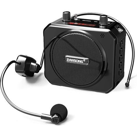 Amplificateur Voix, sans Fil UHF Portable Baudrier Amplificateur Vocal avec Radio Et Casque, pour Le Professeur, Les Guides Touristiques, Chant, Présentations, Costumes, Etc. (1/5)