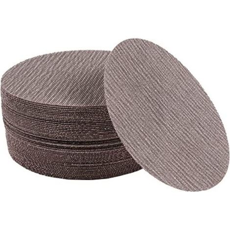 Disque abrasif de ponceuse maille, lot de 50, 150 mm, grain 120, auto-agrippant, sans poussière, antiadhésif, pour carrosserie automobile, bois, métal, plastique et peinture, (1/5)