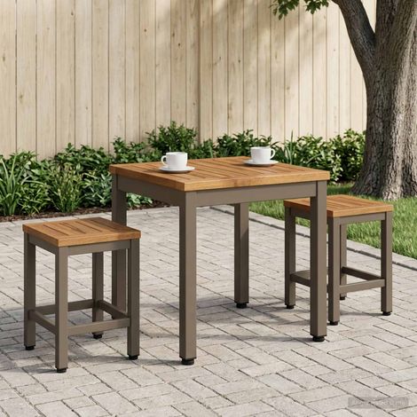 vidaXL Mesa de centro Natural y Café 40 x 40,5 x 36 cm (1/5)
