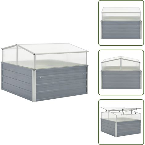 Serre 100 x 100 x 85 cm Grise Acier galvanisé - Serre Jardin - Abri Plante - Protection Végétale - Culture Hors Saison - Greenhouse Garden (1/5)