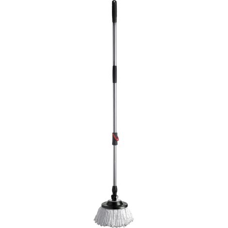 TATAY Twister fregona para cubo fregar con Sistema escurrido automático 360º 100% Microfibra, Metallo, Gris Y Negro, 1 Unidad (Paquete de 1) (1/2)