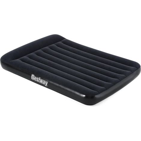 BESTWAY MATERASSINO GONFIABILE MATRIMONIALE 191 X 137 X 30 CM CON POMPA NERO (1/5)