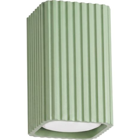 Lámpara de techo RAYO 10 verde salvia aluminio 1xGU10 6cm Sollux (1/5)