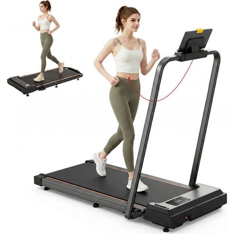 Faltbares Laufband 2 in 1, leise, Geschwindigkeit 1-10 KM/H, Motor 2,5 PS, mit Schnellfreigabe-Armpolster und beweglichen Rädern. (1/5)